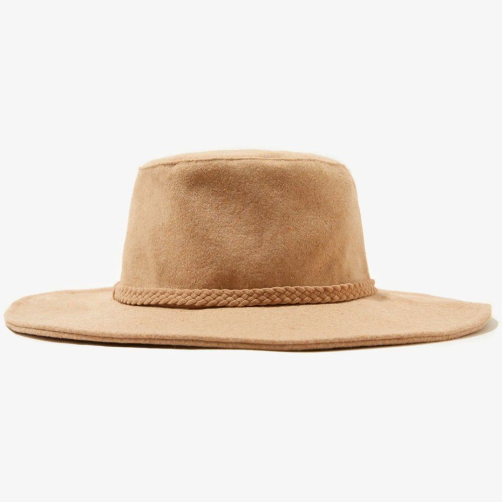 NWT ASN Hats Harper Adjustable Soft Felt Hat (M) Oatmeal Tan Camel Braid Lined - Picture 4 of 12